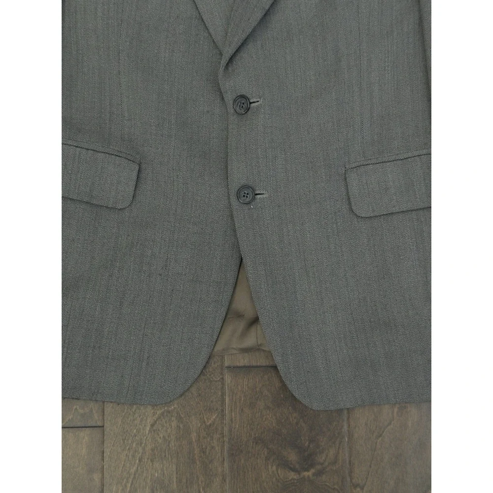 Braewick Mens Grey Two Piece Suit Two Button Jacket Size 42R Pants 100% Wool